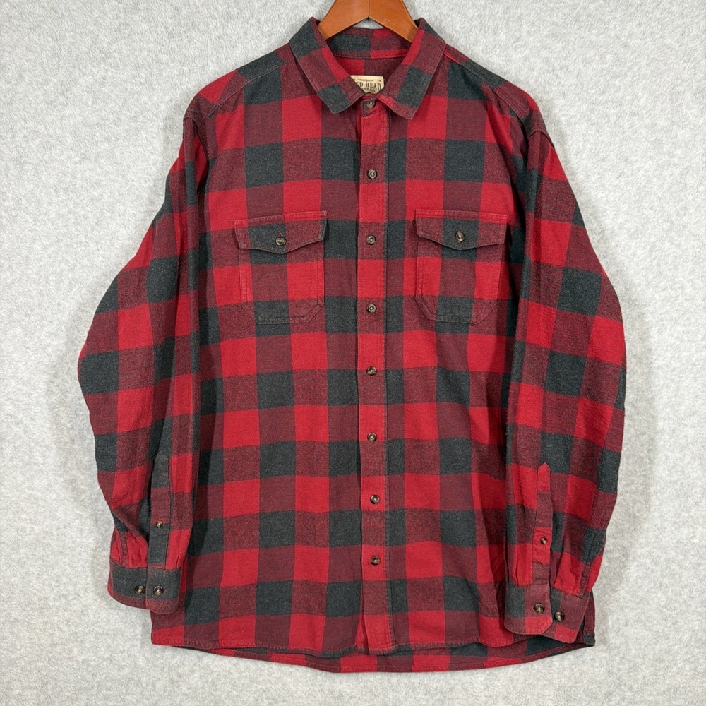 Red Head Men's Red & Black Plaid Button Up Long Sleeve Flannel Size XLT
